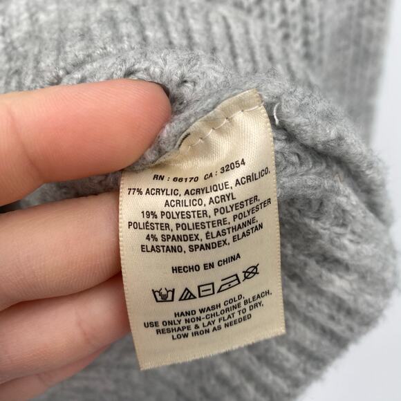 Moth Anthropologie Women's Gray Turtleneck Knit Sweater Size Small - Picture 8 of 8